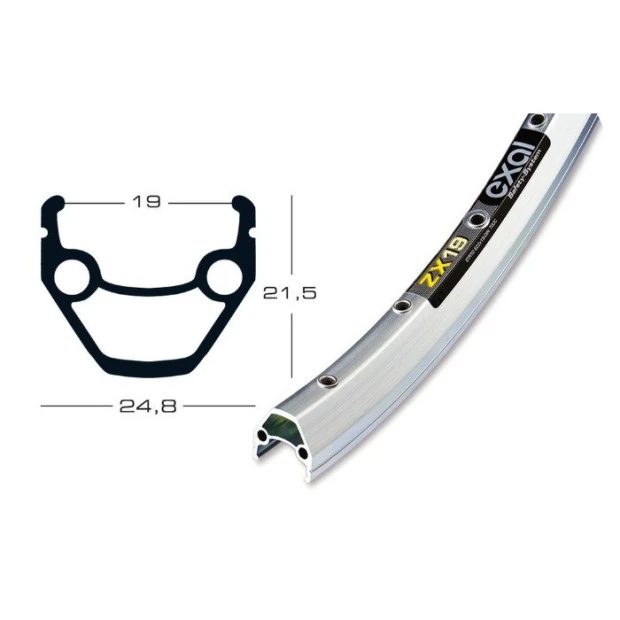 Jante Exal ZX 19 Argent 26' (559 Mm) - 36 T 1 Jante Exal ZX 19 Argent 26' (559 Mm) - 36 T