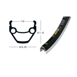 Jante Exal ZX 19 Noir 28' (622 Mm) - 36 T