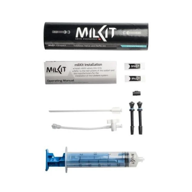 Kit De Valves Tubeless Et Seringue Milkit 45mm 1 Kit De Valves Tubeless Et Seringue Milkit 45mm