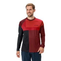 Maillot VTT Manches Longues Vaude Moab LS VI Rouge Brillant -Accessoires De Vélo maillot vtt manches longues vaude moab ls vi rouge brillant 2