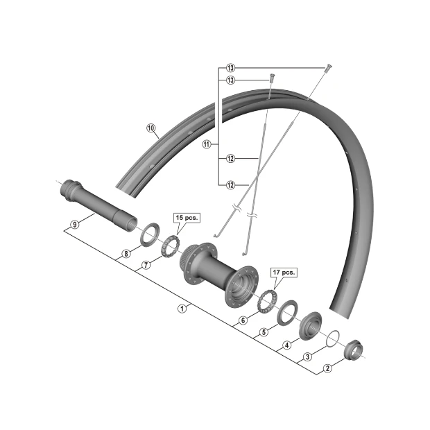 Rayons Shimano Y0ALS2100 Pour MT620 273mm 1 Rayons Shimano Y0ALS2100 Pour MT620 273mm