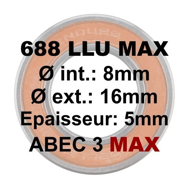 Roulement De Triangle De Suspension Enduro Bearings 688 LLU Max 8x16x5mm 2 Roulement De Triangle De Suspension Enduro Bearings 688 LLU Max 8x16x5mm – Image 2